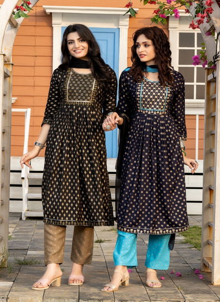 Custody By Manjeera Naira Cut Kurti With Bottom Dupatta Catalog
 Catalog